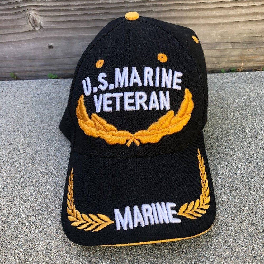 VTG Grunt Apparel New York U.S. Marine Veteran Baseball Hat Men's Cap Blue